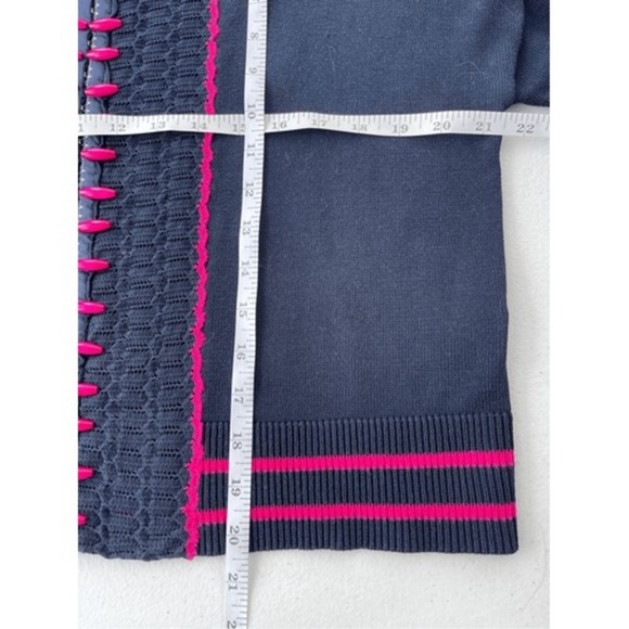 Nanette Lepore Cardigan Sweater Cropped Knit Pink Trim Detail Size S - Picture 3 of 4